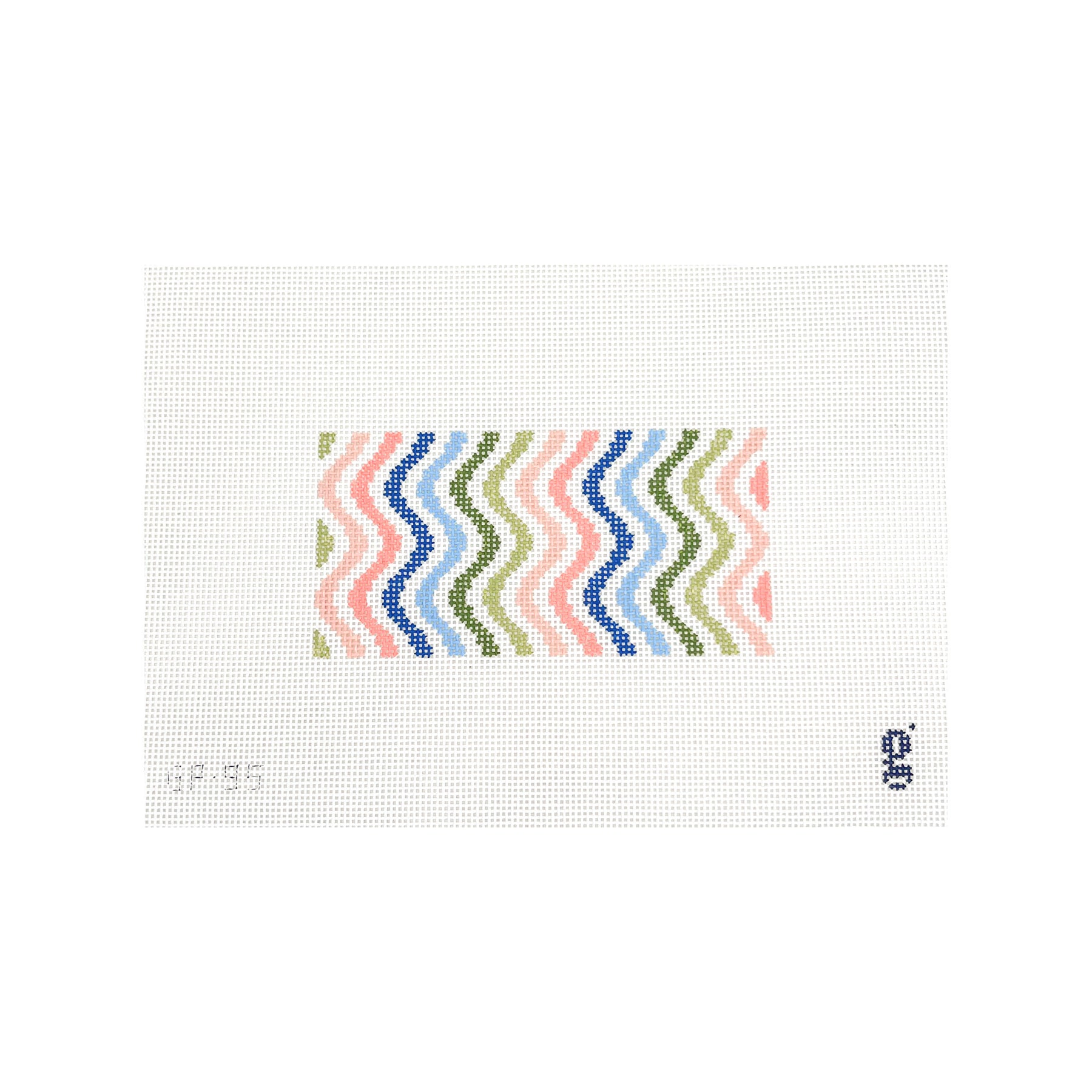 Rainbow Squiggle 3x6 Canvas Goodpoint Needlepoint
